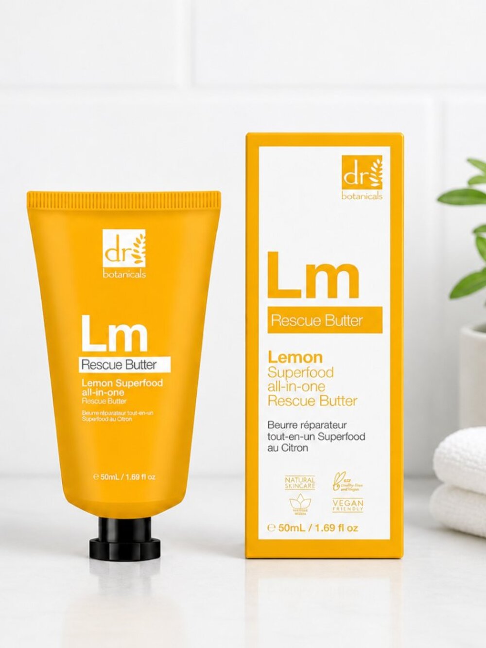 Dr Botanicals Lemon Superfood Rescue Butter 50ml NIB Vegan Shea Almond Glow
